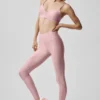 High-Waist Airlift 7/8 Fine Line Leggings - Rosa vintage
