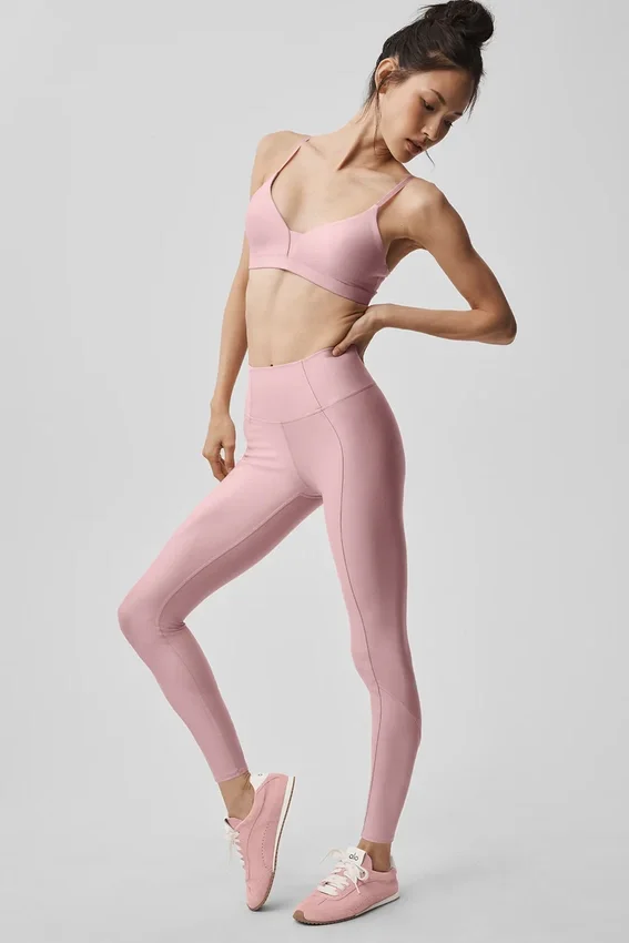 High-Waist Airlift 7/8 Fine Line Leggings - Rosa vintage