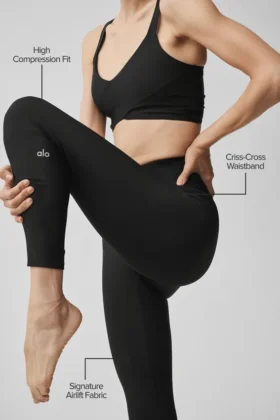 High-Waist Airlift 7/8 Horizon Leggings – Negro