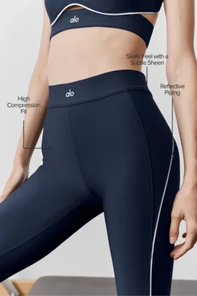 High-Waist Airlift 7/8 Speedwork Leggings – Azul marino