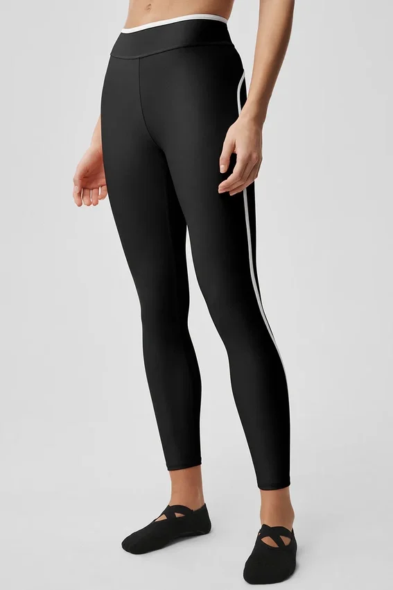 High-Waist Airlift Charger 7/8 Leggings - Negro/Blanco