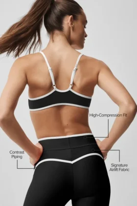 High-Waist Airlift Charger 7/8 Leggings – Negro/Blanco