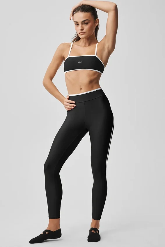High-Waist Airlift Charger 7/8 Leggings - Negro/Blanco