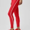 High-Waist Airlift Charger Leggings 7/8 - Rojo brillante/Blanco