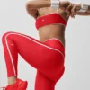 High-Waist Airlift Charger Leggings 7/8 - Rojo brillante/Blanco