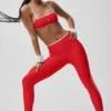High-Waist Airlift Charger Leggings 7/8 - Rojo brillante/Blanco