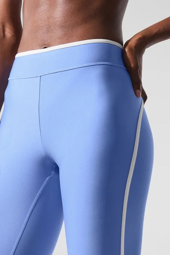 High-Waist Airlift Charger Leggings de 7/8 - Azul cristalino/Blanco