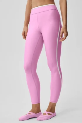 High-Waist Airlift Charger Leggings de 7/8 - Rosa corazón de caramelo/Blanco