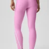 High-Waist Airlift Charger Leggings de 7/8 - Rosa corazón de caramelo/Blanco