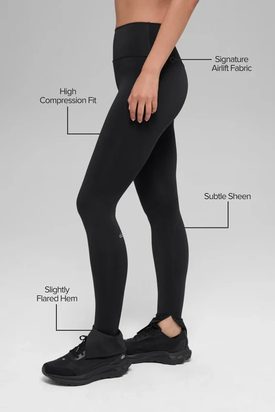 High-Waist Airlift Elongated Leggings - Negro