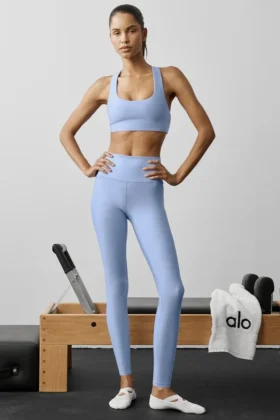 High-Waist Airlift Legging 7/8 - Azul Provenza claro