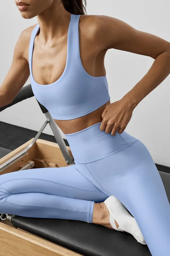 High-Waist Airlift Legging 7/8 - Azul Provenza claro