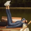 High-Waist Airlift Legging 7/8 - Bluestone
