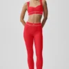 High-Waist Airlift Legging - Rojo brillante/Blanco