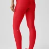 High-Waist Airlift Legging - Rojo brillante/Blanco