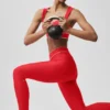 High-Waist Airlift Legging - Rojo brillante/Blanco