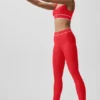 High-Waist Airlift Legging - Rojo brillante/Blanco