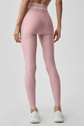 High-Waist Airlift Legging – Rosa vintage/Blanco