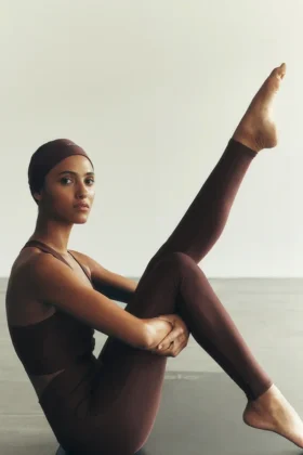 High-Waist Airlift Leggings - Brownstone