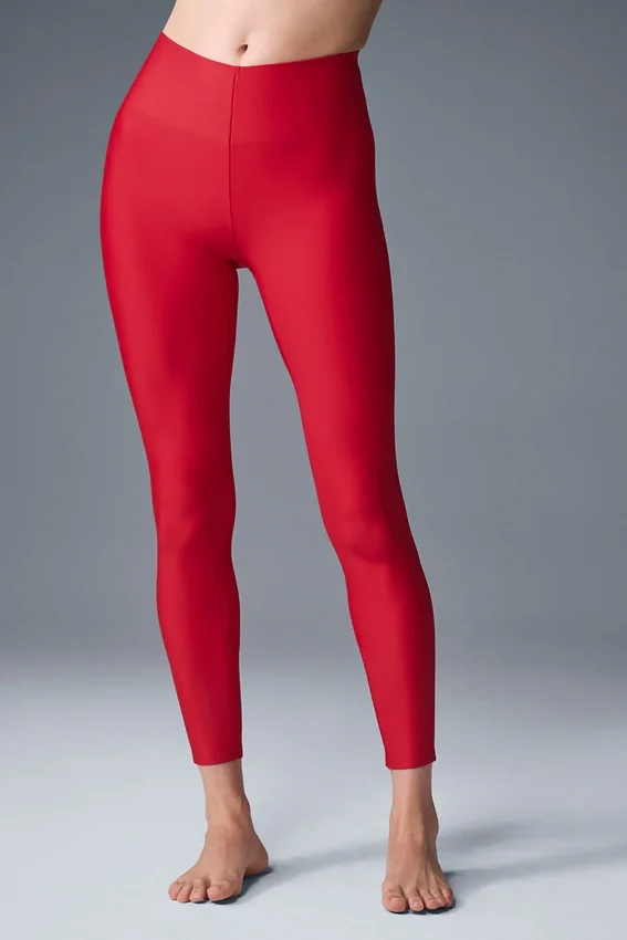 High-Waist Airlift Leggings de largo 7/8 — Rojo intenso