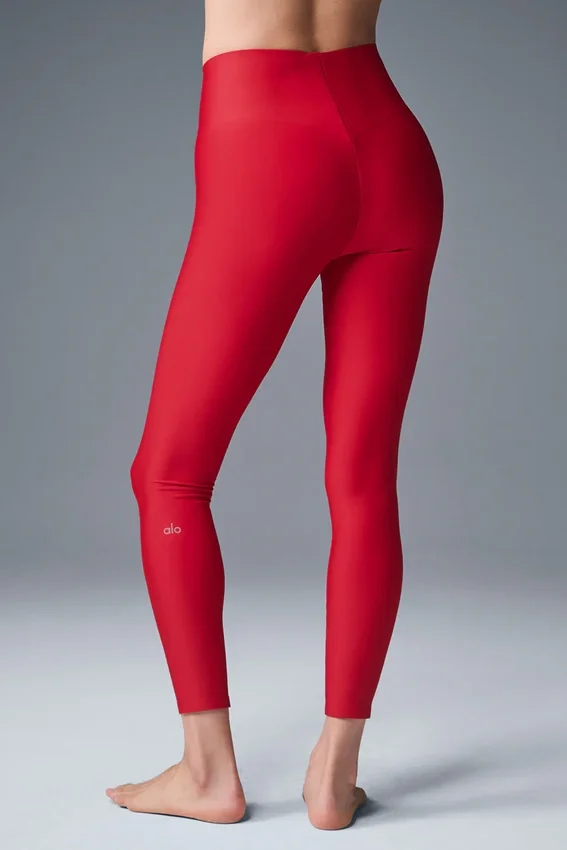 High-Waist Airlift Leggings de largo 7/8 — Rojo intenso