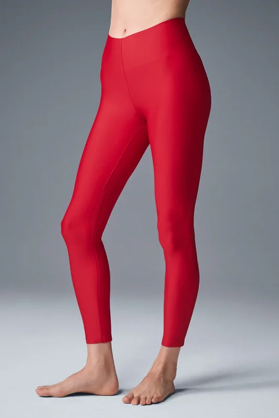High-Waist Airlift Leggings de largo 7/8 — Rojo intenso