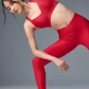 High-Waist Airlift Leggings de largo 7/8 — Rojo intenso