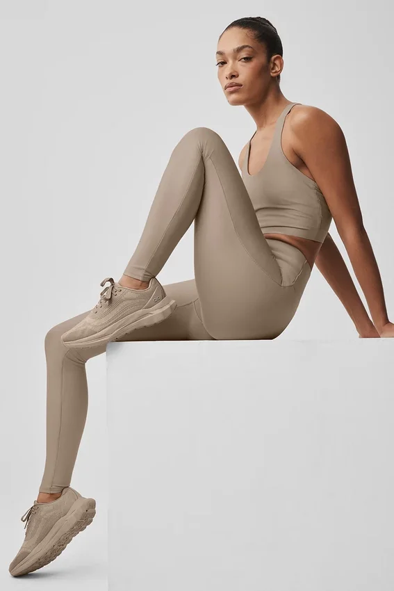 High-Waist Airlift Leggings - Gravel
