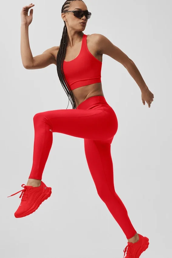 High-Waist Airlift Leggings - Rojo brillante