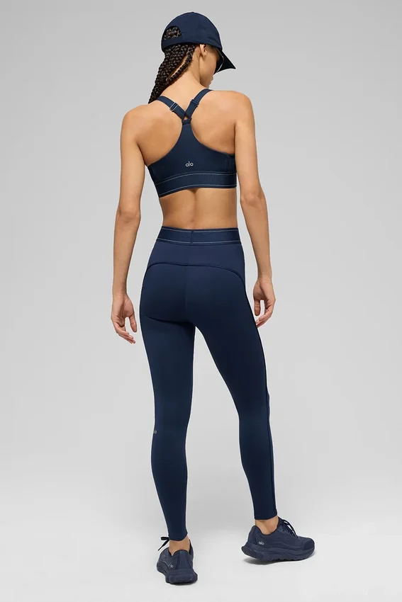 High-Waist Airlift Leggings «Suit Up» - Azul marino/Azul marino