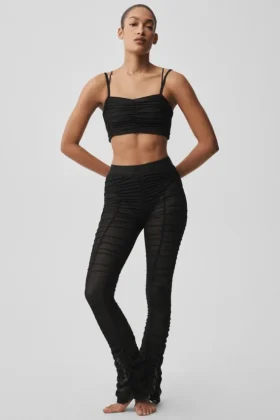 High-Waist Airlift Mesh Cherish Leggings - Negro