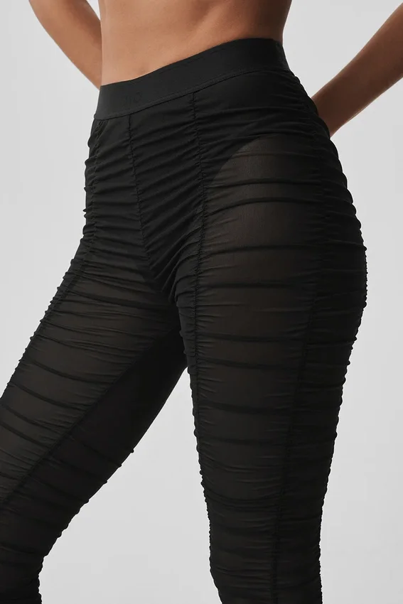High-Waist Airlift Mesh Cherish Leggings - Negro