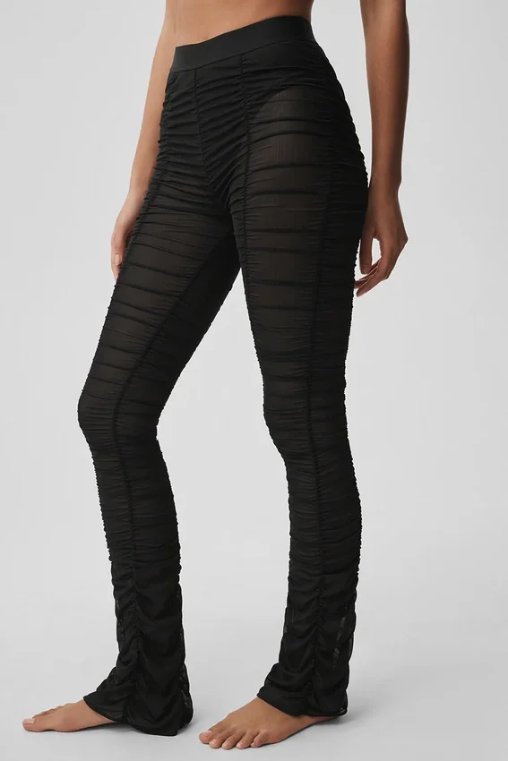 High-Waist Airlift Mesh Cherish Leggings - Negro