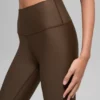 High-Waist Airlift Winter Warm Leggings - Espresso