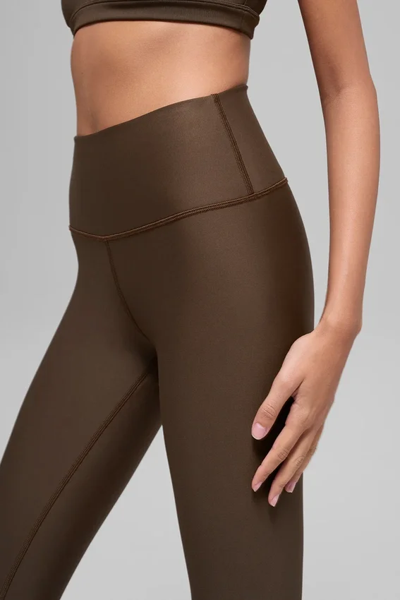 High-Waist Airlift Winter Warm Leggings - Espresso