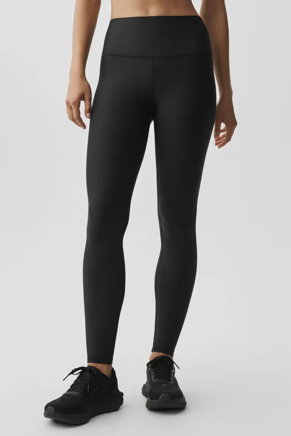 High-Waist Airlift Winter Warm Leggings - Negro