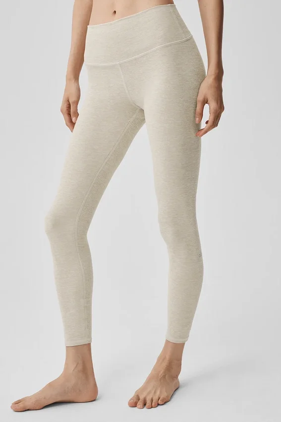 High-Waist Alosoft 7/8 Highlight Legging - Gris avena jaspeado