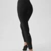 High-Waist Alosoft 7/8 Relay Leggings — Negro/Blanco