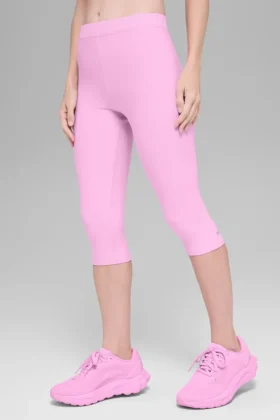High-Waist Alosoft capri «Iconic 90’S» — Rosa corazón de caramelo
