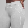 High-Waist Alosoft Heart Throb Leggings de largo 7/8 - Gris jaspeado deportivo/Blanco