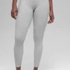 High-Waist Alosoft Heart Throb Leggings de largo 7/8 - Gris jaspeado deportivo/Blanco