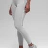 High-Waist Alosoft Heart Throb Leggings de largo 7/8 - Gris jaspeado deportivo/Blanco