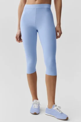 High-Waist Alosoft Iconic 90'S capri - Azul Provenza claro