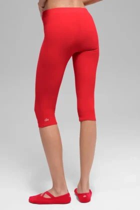 High-Waist Alosoft Iconic 90’S capri — Rojo brillante