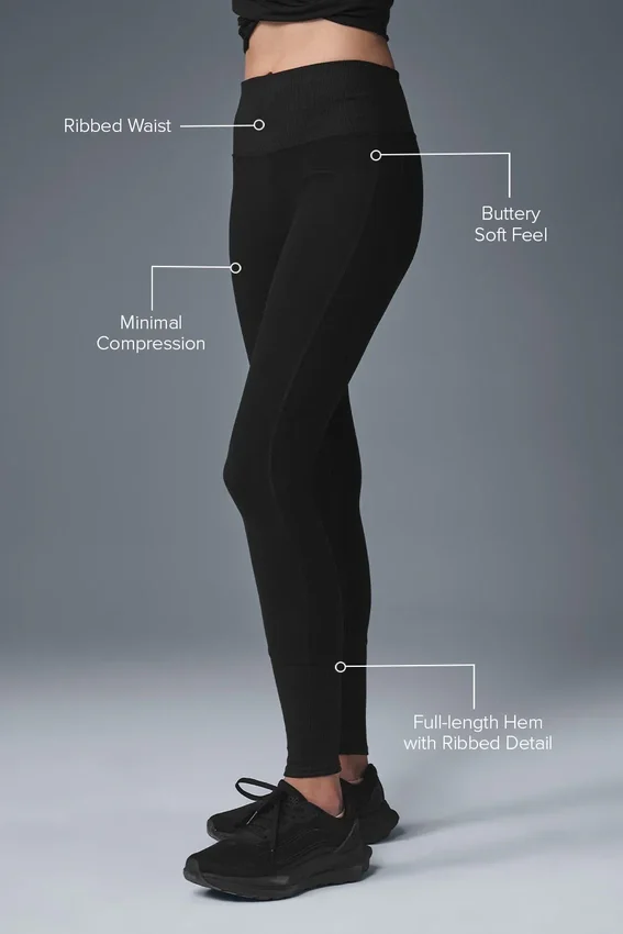 High-Waist Alosoft Legging - Negro