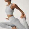 High-Waist Alosoft Lounge Legging - Gris jaspeado deportivo