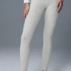 High-Waist Alosoft Lounge Legging - Gris jaspeado deportivo