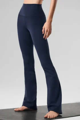 High-Waist Bootcut Leggings Airbrush - Azul marino