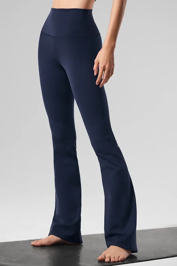 High-Waist Bootcut Leggings Airbrush - Azul marino