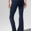 High-Waist Bootcut Leggings Airbrush - Azul marino